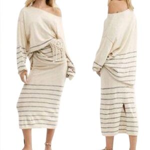 Free People Beach 2 piece Knit Sweater/ Skirt Set